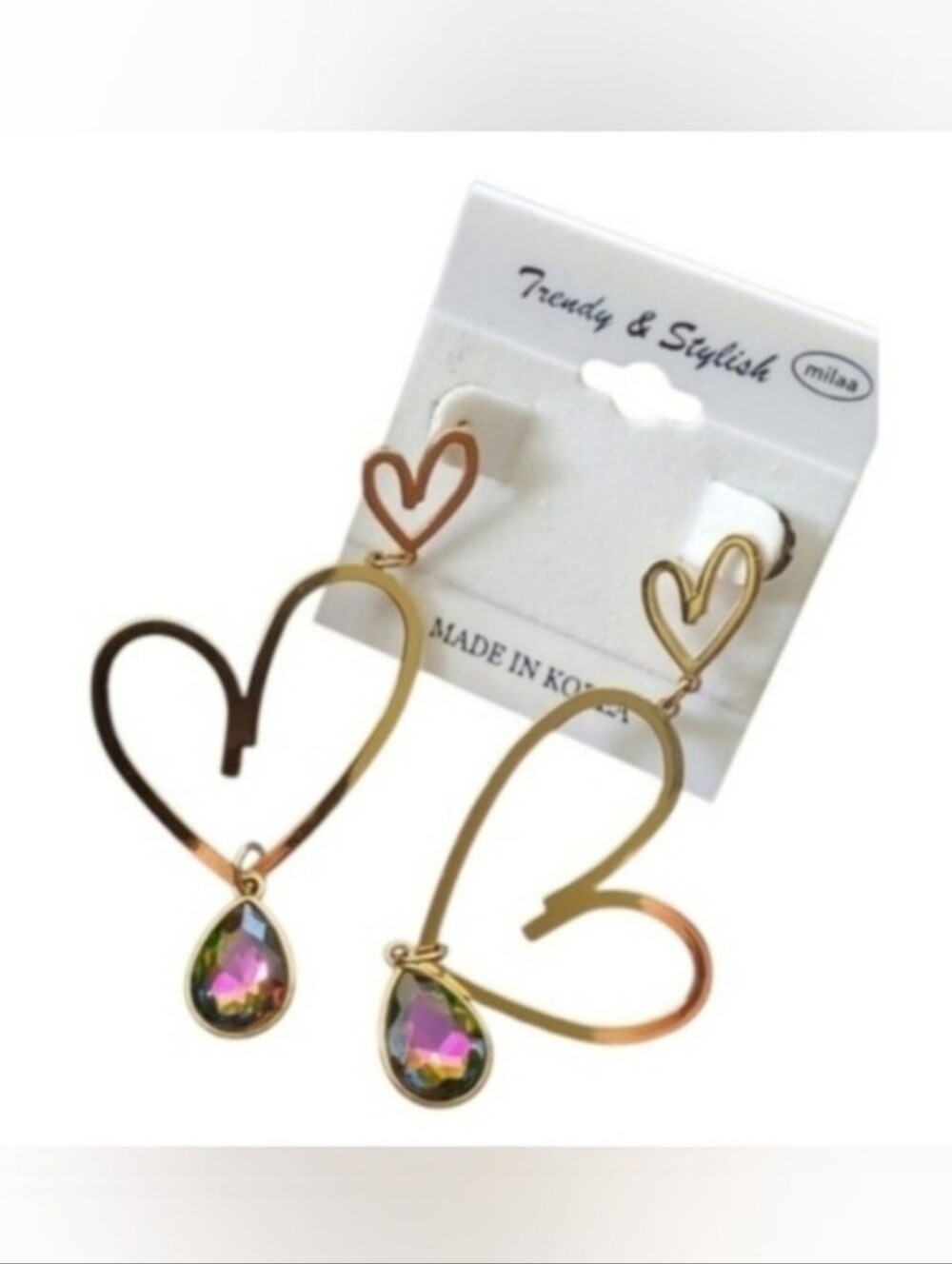 Double Heart Dangle Earrings